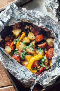 Sausage and pepper foils, a great paleo, healthy, gluten-free, dairy-free, whole30 dinner recipe.