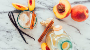 Spiced Peach Drinking Vinegar. An easy, probiotic DIY recipe that's paleo, healthy, gluten-free, dairy-free, whole30