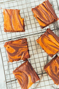 Flourless Pumpkin Swirl Brownies. A great paleo, healthy, gluten-free, dairy-free dessert recipe.